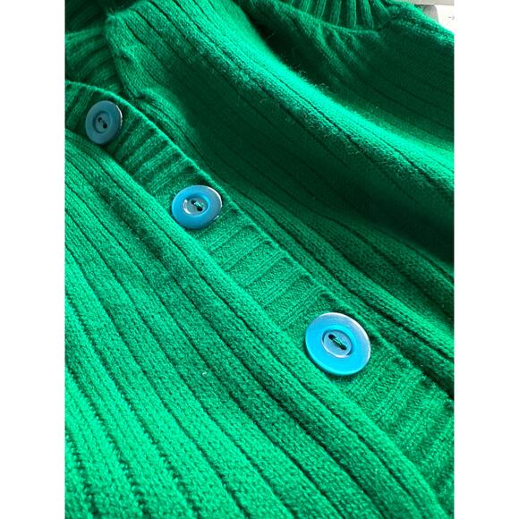 Vintage 70s Green Sweater Vest Button Indie Alternative Groovy Emo Punk Cosplay - Picture 2 of 11